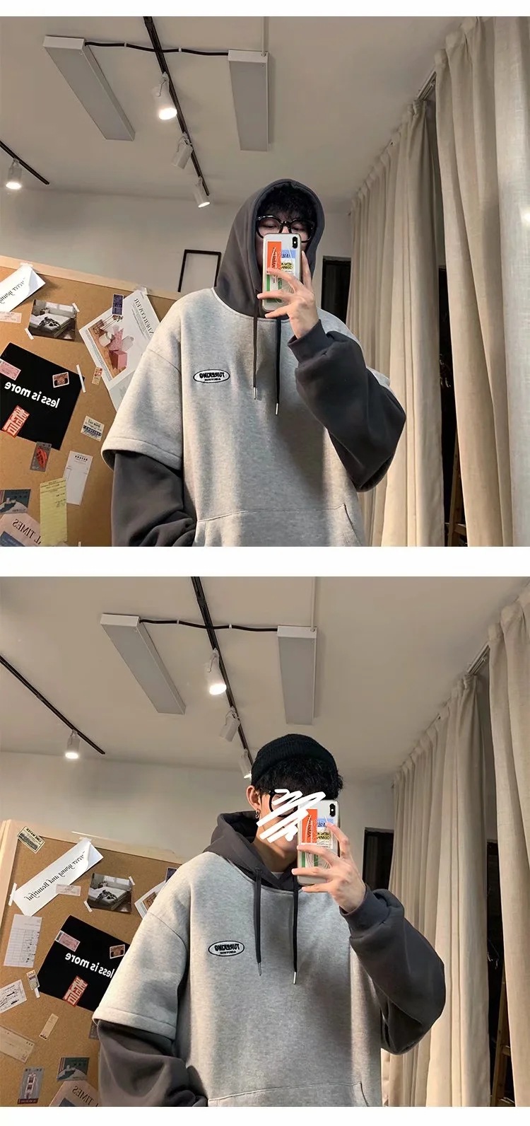 Áo hoodie tròng đầu dáng rộng thời trang mùa thu dành cho nam giới | BigBuy360 - bigbuy360.vn