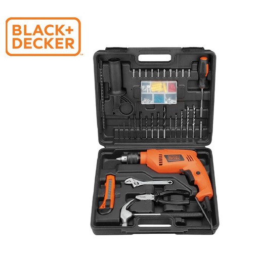 Máy khoan động lực 550W - 13mm Black+Decker + SET VALI 100 chi tiết - HD555KMPR-B1