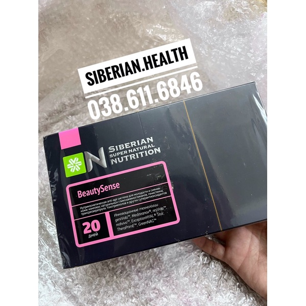 [ Siêu hỗ trợ làm đẹp ] Thực phẩm bảo vệ sức khỏe Siberian Super Natural Nutrition. BeautySense – 20 túi 3v/túi