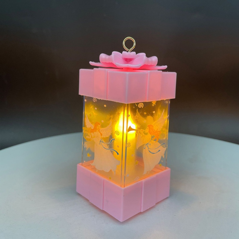 Li Đèn Lồng LED Sáp In Họa Tiết Phong Cách Châu Âu 4 Màu Sắc Dùng Pin Po