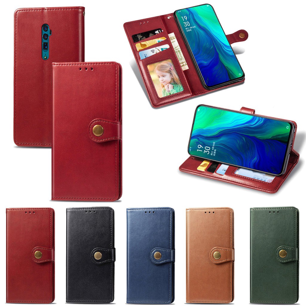 Bao da điện thoại PU kèm ví đựng thẻ và giá đỡ cho Oppo A5 2020 A9 A11X A7 A9 F11 Pro Realme 3 Pro Reno 10X Zoom 5G | BigBuy360 - bigbuy360.vn