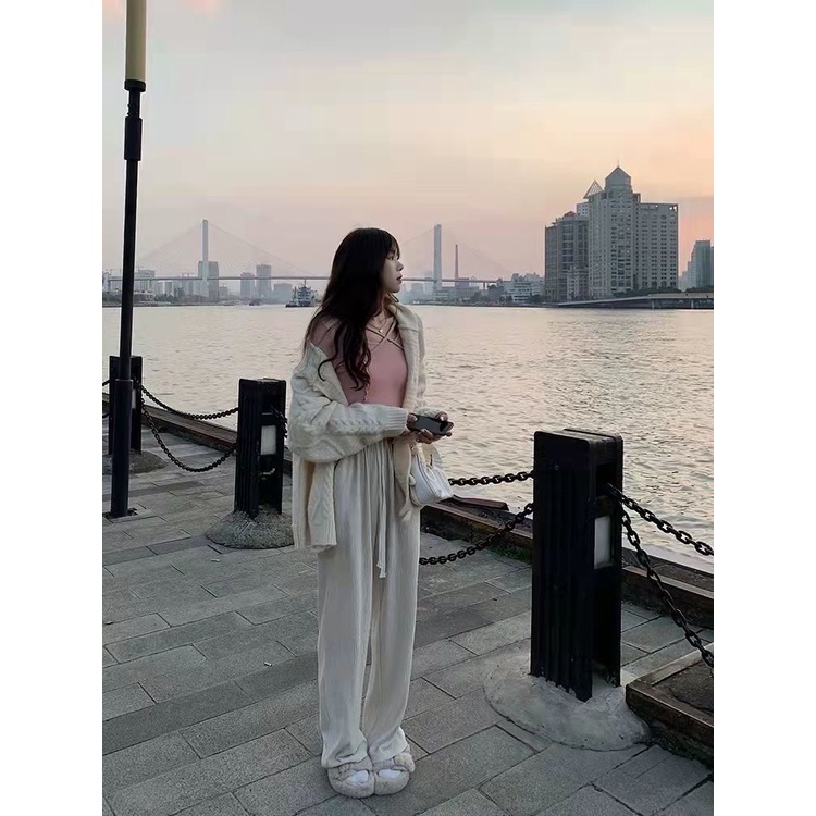 Áo Thun Ngắn Cổ Tròn Tay Dài Phong Cách Hàn Quốc Mới Cho Nữ