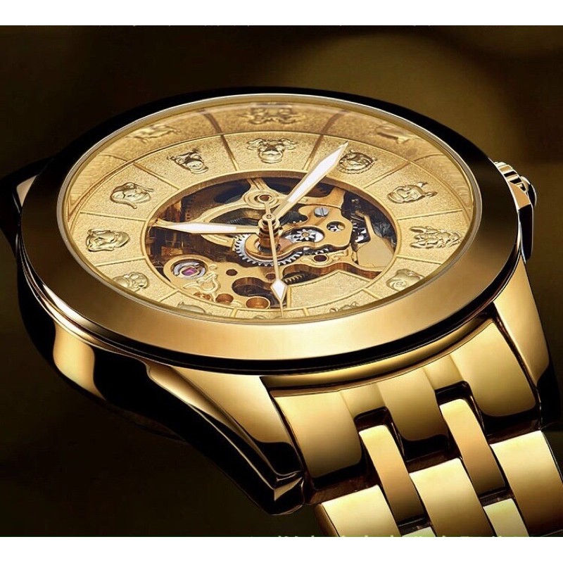 Đồng hồ cơ nam October cơ lộ máy độc đáo, thiết kế 12 mốc giờ là 12 con giáp độc đáo, sang trọng [ Đồng Hồ Cơ ] | BigBuy360 - bigbuy360.vn
