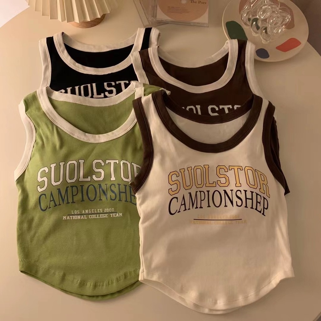 Áo Hai Dây Ngọt Ngào Và Spicy One Piece Với Đệm Ngực Phối Màu Tương Phản Thiết Kế Cảm Giác Thời Trang Đẹp Mắt Cho Nữ