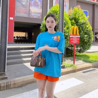Set đùi áo xanh gấu pooh quần cam