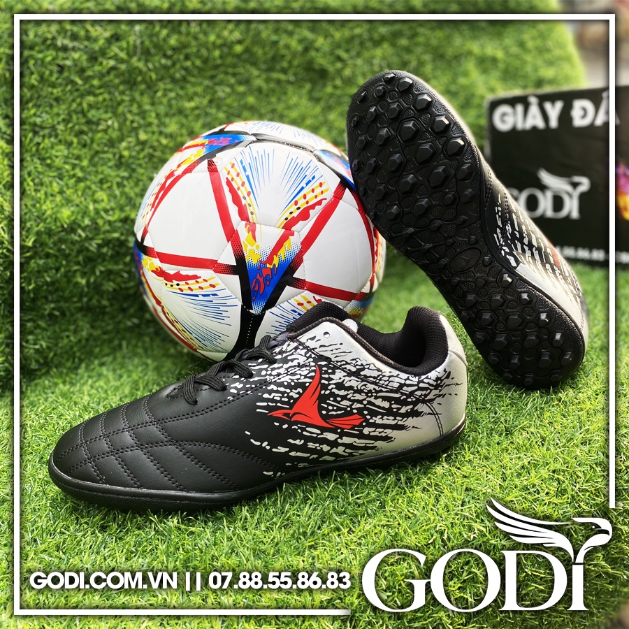 Giày đá bóng size 38 đến size 45, Giày bóng đá nam màu đen big size 44, 45, Giày đá banh sân cỏ nhân tạo siêu bền - Godi