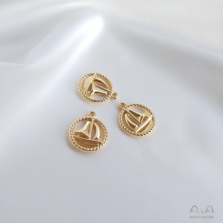 Mặt dây chuyền hình mỏ neo bằng đồng mạ vàng 14k diy