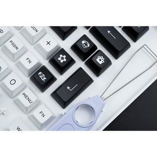 Bộ AKKO Keycap Black on White (PBT Double-Shot/ASA profile/158 nút)