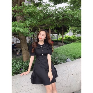 Đầm nơ viền chỉ