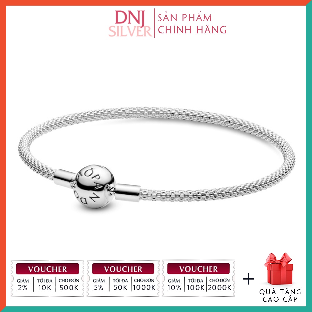 Vòng charm bạc 925 cao cấp - Mẫu vòng Moments Mesh Bracelet, có thể mix thêm hạt charm vào vòng theo ý thích