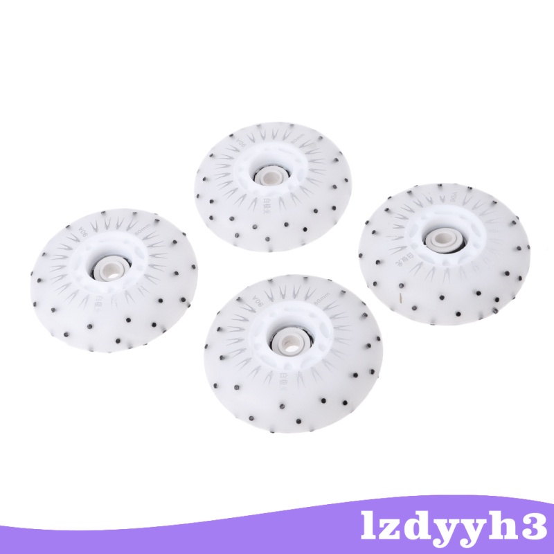 [giá giới hạn] 4pcs Flash Speed Skating Wheel Roller Skates Wheels Light 72mm White