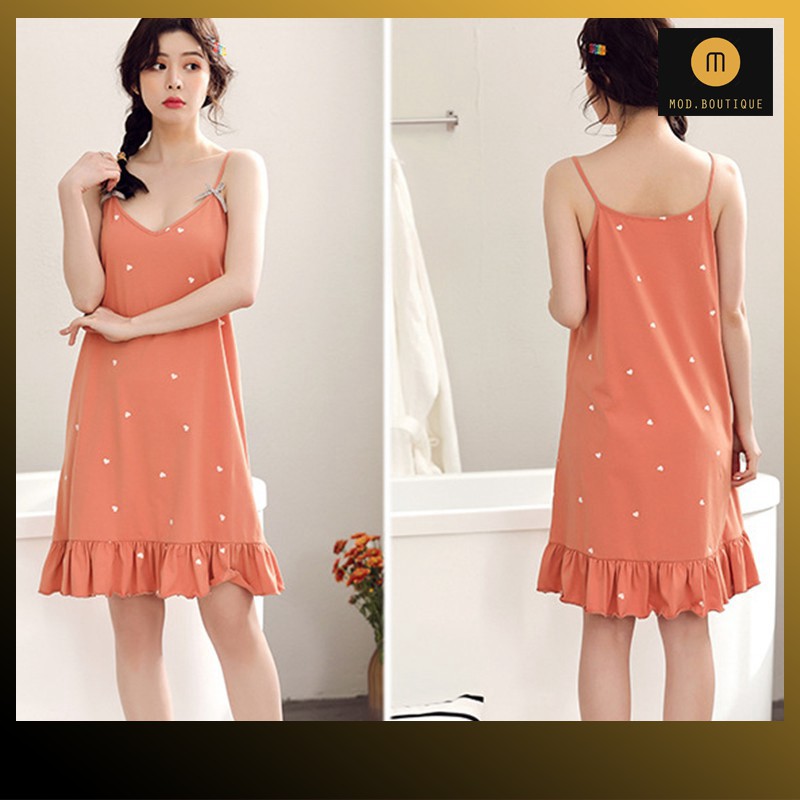 Váy Ngủ 2 Dây Váy Mặc Nhà Siêu Mát, Chất Cotton Co Giãn, Nhiều Màu V3 | BigBuy360 - bigbuy360.vn
