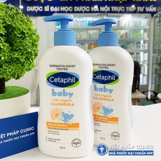 Sữa tắm gội toàn thân chống rôm sảy cho bé Cetaphil Baby Wash & Shampoo 2in1 230ml
