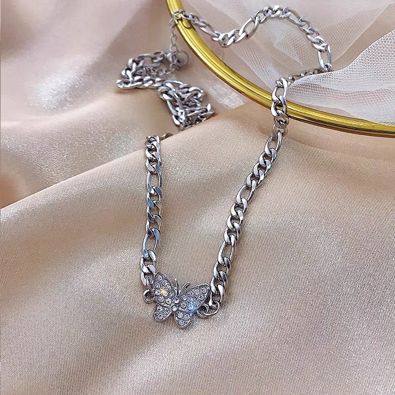 Vòng cổ nữ Choker xích Butterfly hàng Quảng Châu chất đẹp