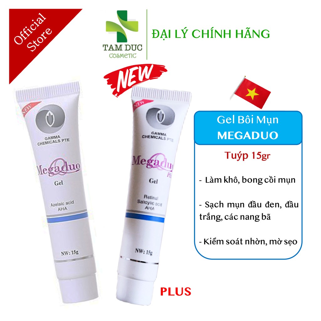 MEGADUO - MEGADUO PLUS [Tuýp 15g] - Gel giảm mụn trứng cá, mụn ẩn, thâm mụn [Megadou]