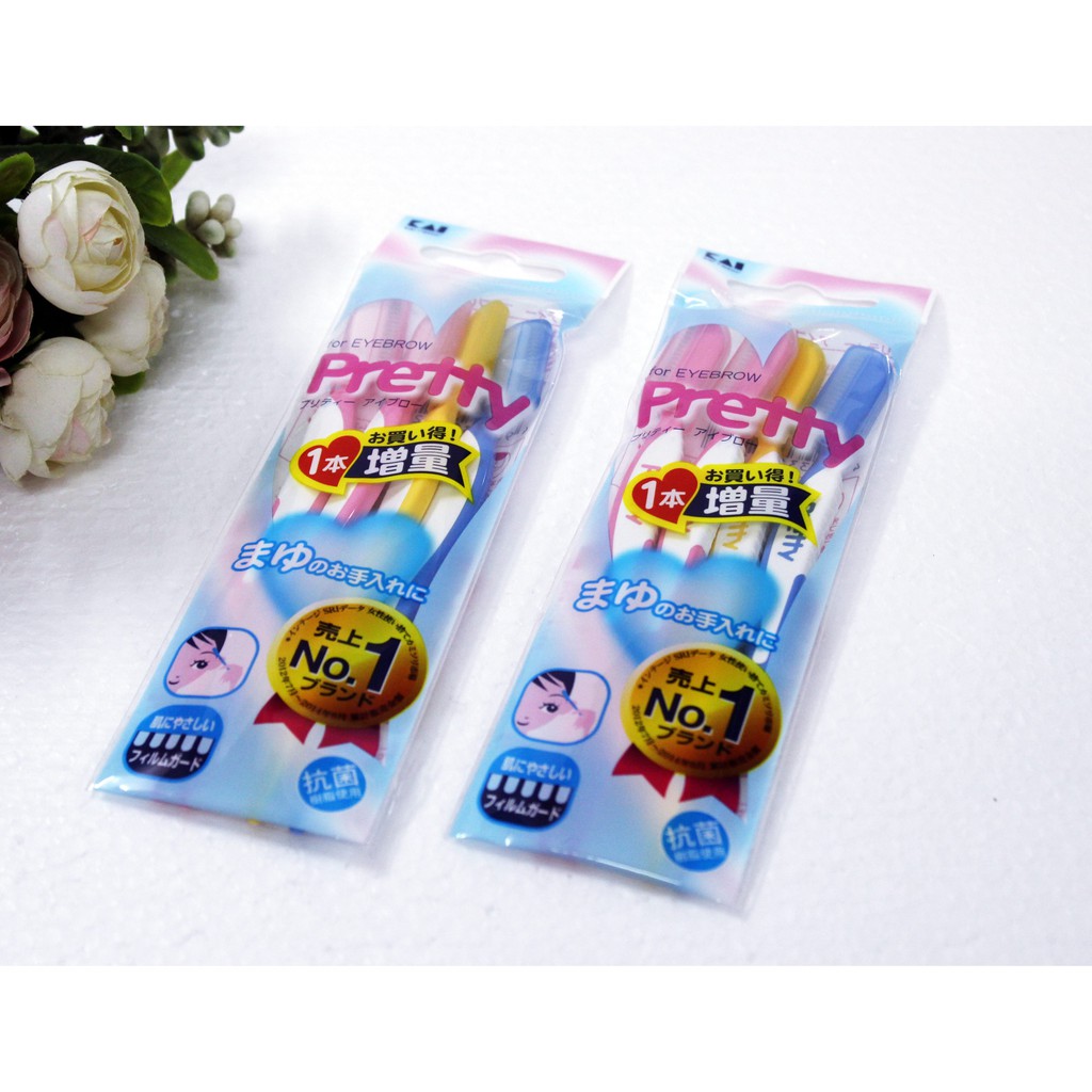 Set 3 dao tỉa lông mày cho nữ Pretty KAI Nhật Bản