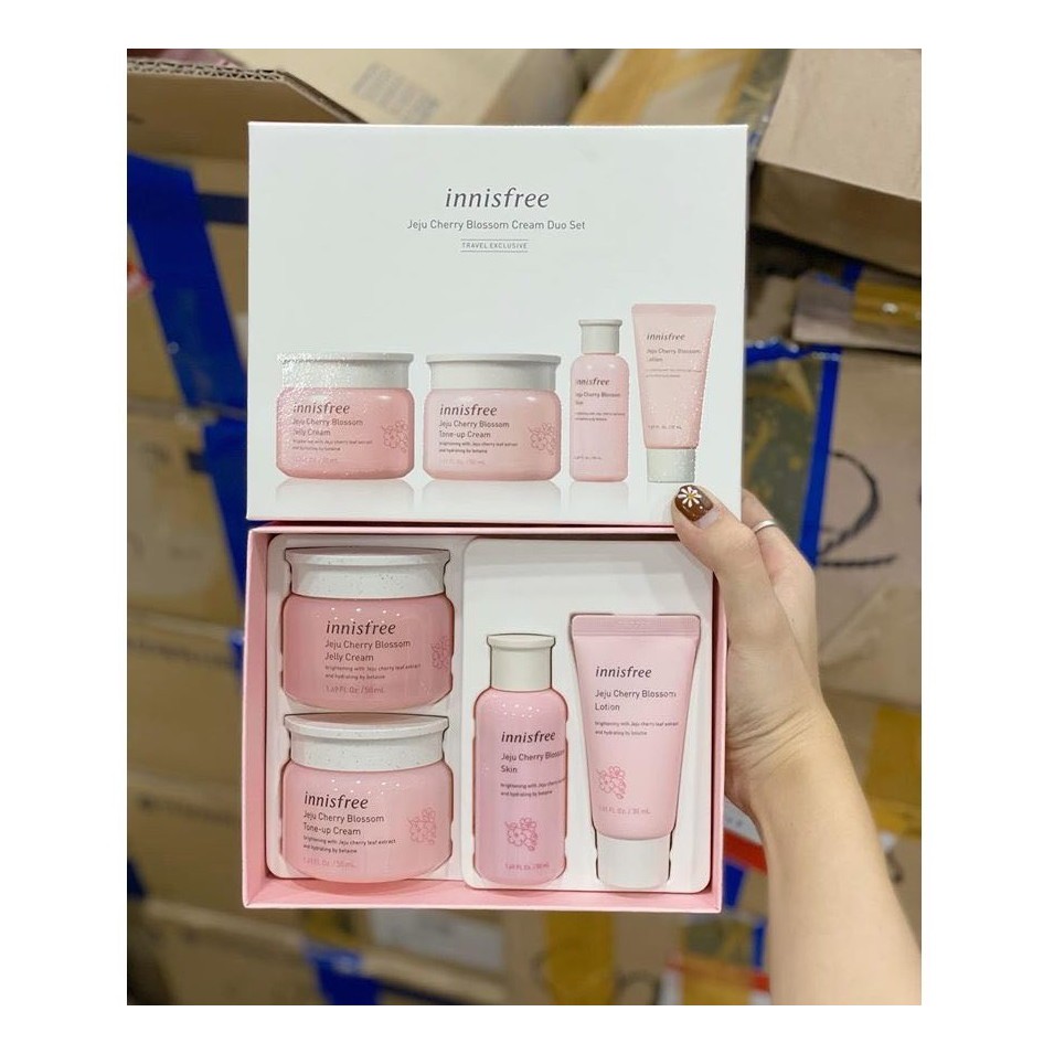 Bộ dưỡng da Innisfree Jeju cherry blossom Cream DUO SET 4 món.. | BigBuy360 - bigbuy360.vn