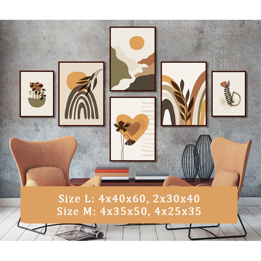 SET 6 TRANH TREO TƯỜNG PHÒNG KHÁCH - TIỆM TRANH 91 - TRANH CANVAS Bắc Âu, tranh trang trí decor, tặng kèm đinh treo