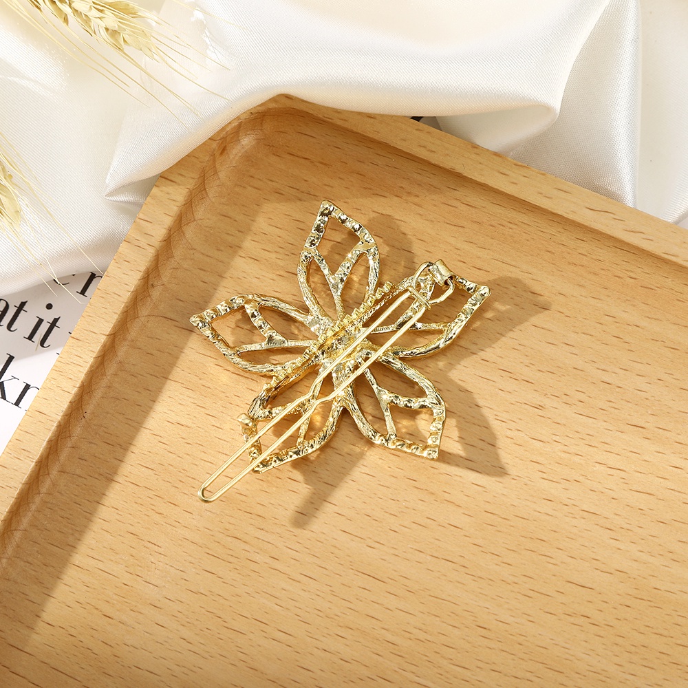 Haimeikang Set 2 cái kẹp tóc mặt hình hoa đính hạt đá kim cương thời trang dành cho nữ