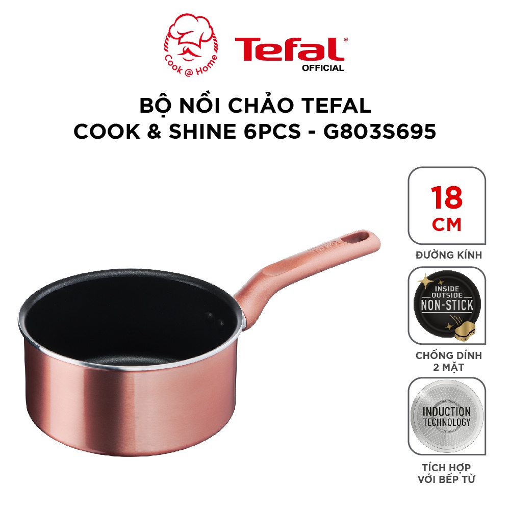 Bộ nồi Tefal chảo Cook&amp;Shine 6pcs - G803S695