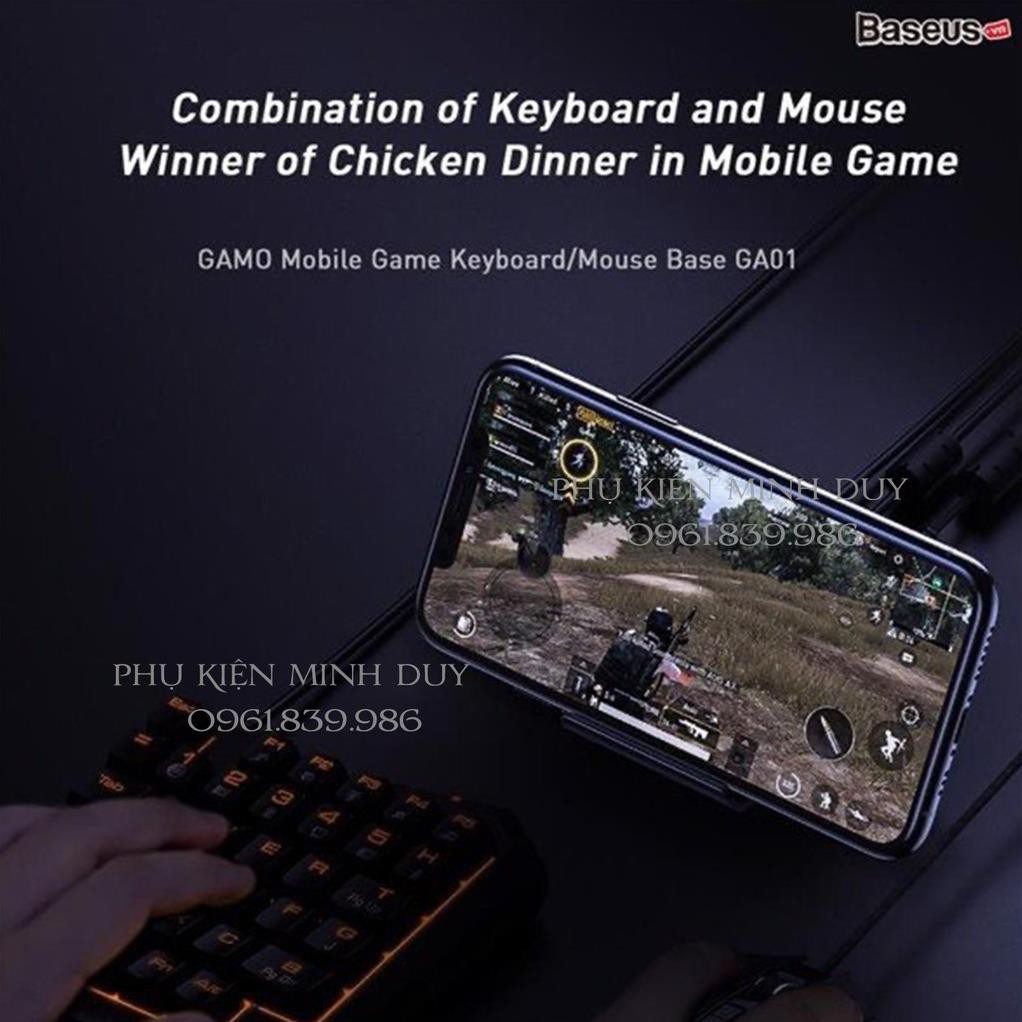 Bộ sản phẩm hỗ trợ chơi Game Baseus GAMO Mobile Game Suit (Combo Chuột + Bàn phím cơ + Adaptor cho Game thủ PUBG...)