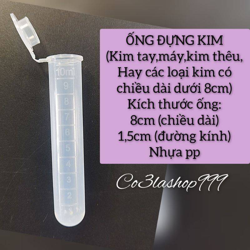sỉ 100 ống rỗng trong suốt có chia vạch dùng để đựng kim hoặc dung dịch,nắp liền thân tiện lợi, nhựa PP