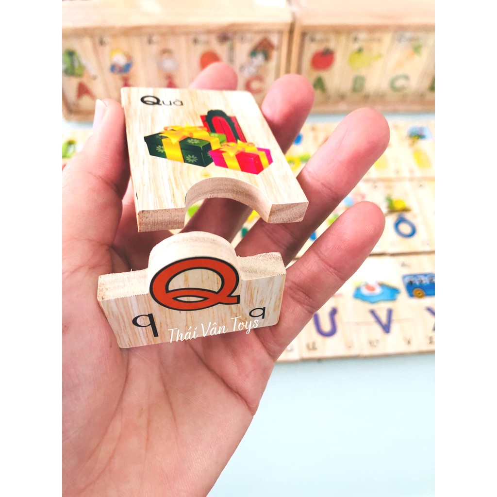 Đồ chơi học chữ cái ghép hình bằng gỗ | Tìm chữ cái tiếng việt Winwintoys | Bộ ghép hình học chữ