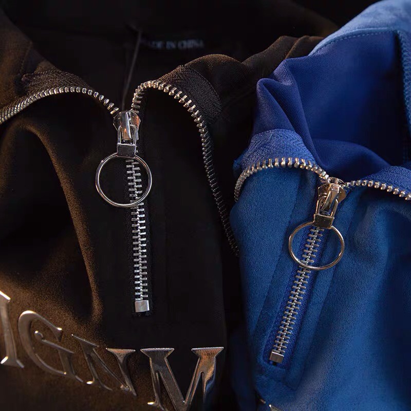 Polo Nỉ Nma Nữ Khóa Cổ Dáng Rộng Cổ Bẻ Hàn Quốc Unisex Uzzlang Hot Trend