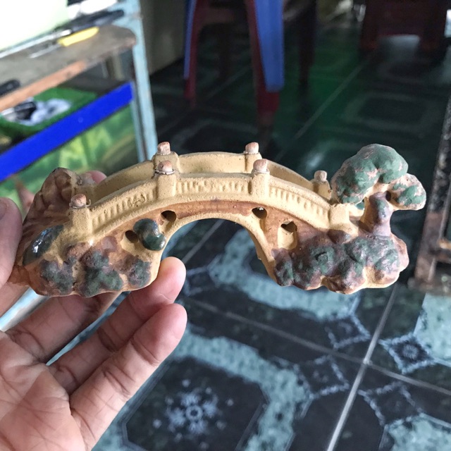 CẦU TRANG TRÍ HỒ CÁ NON BỘ DÀI 10CM CAO 5CM