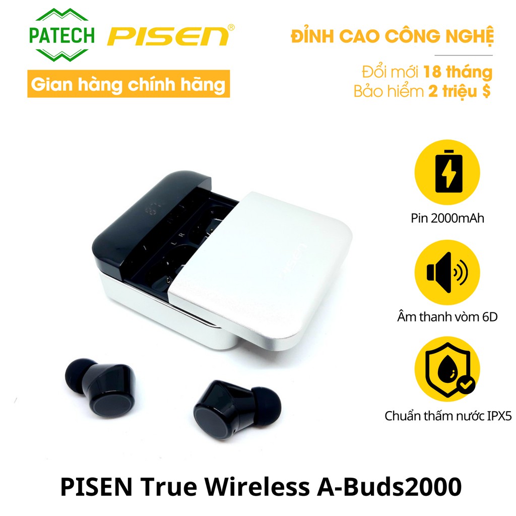 Tai nghe không dây PISEN True Wireless A-Buds2000 - Hàng Chính Hãng