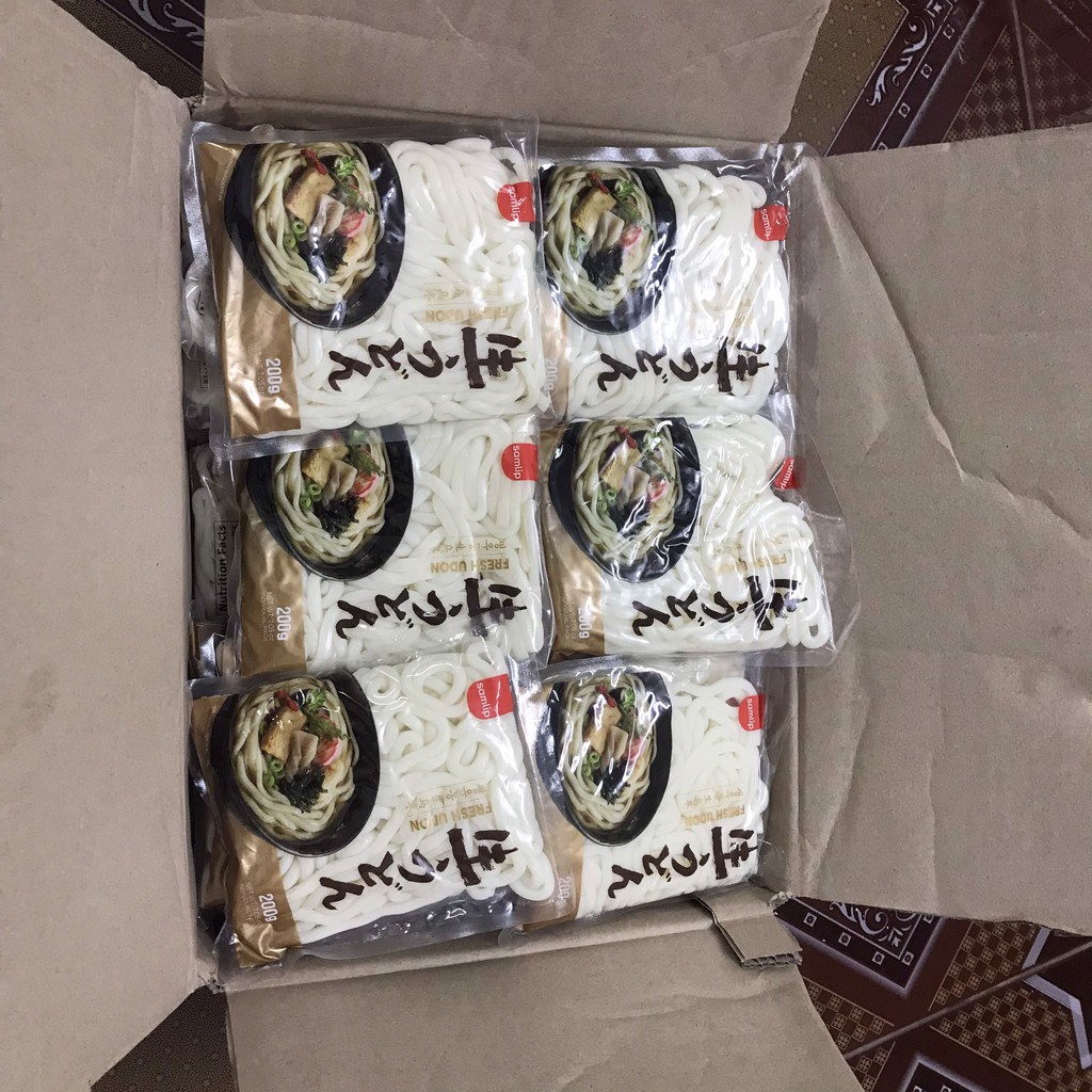 Bịch 1Kg Mỳ Udon Tươi Samlip (5 Gói 200 Gram) - Nhập khẩu Hàn Quốc