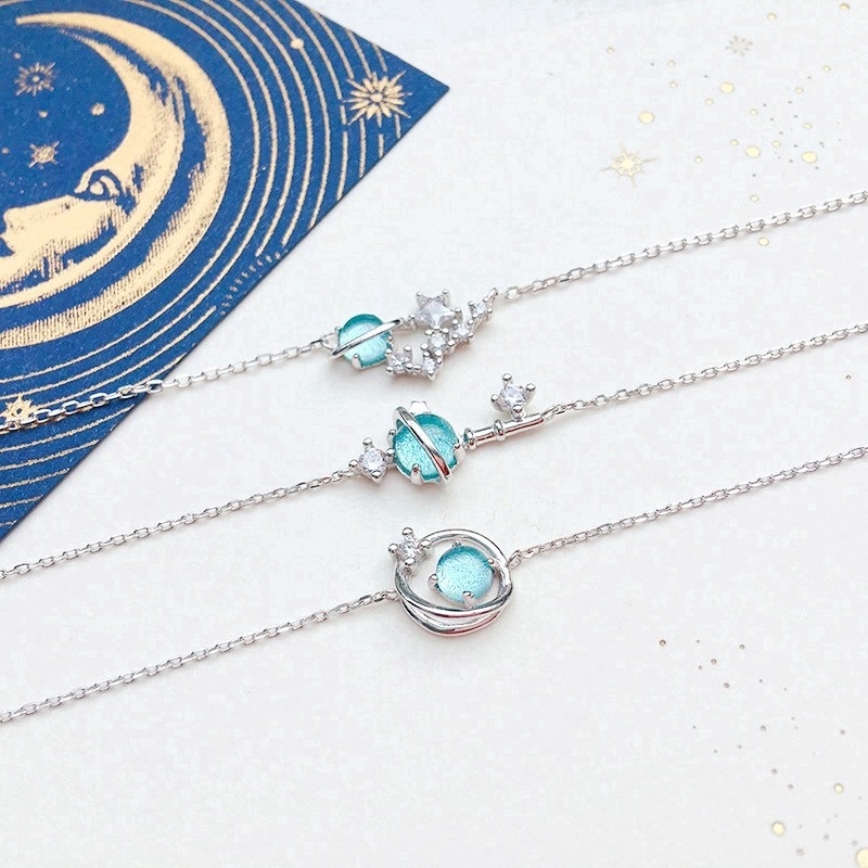 MANYUE Vòng Tay Mạ Bạc Đính Đá Pha Lê Xanh Thời Trang Thanh Lịch Dành Cho Nữ