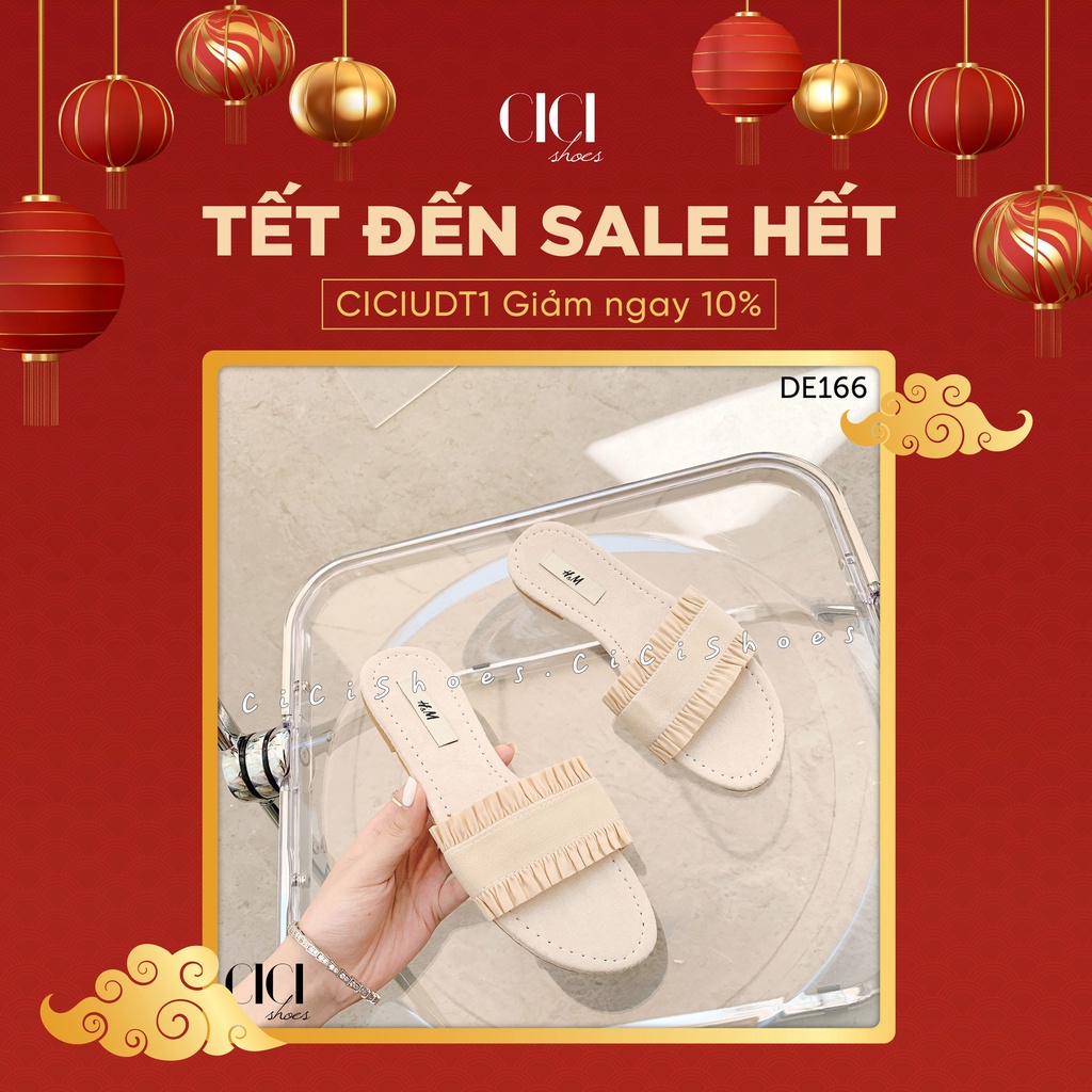 Dép bệt nữ CiCi Shoes, dép quai ngang bèo vải - DE166