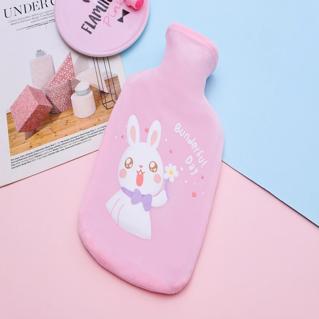 Túi chườm bụng kinh PUHA 1000ml, túi chườm ấm nóng sưởi ấm bụng cho nữ mẫu cute