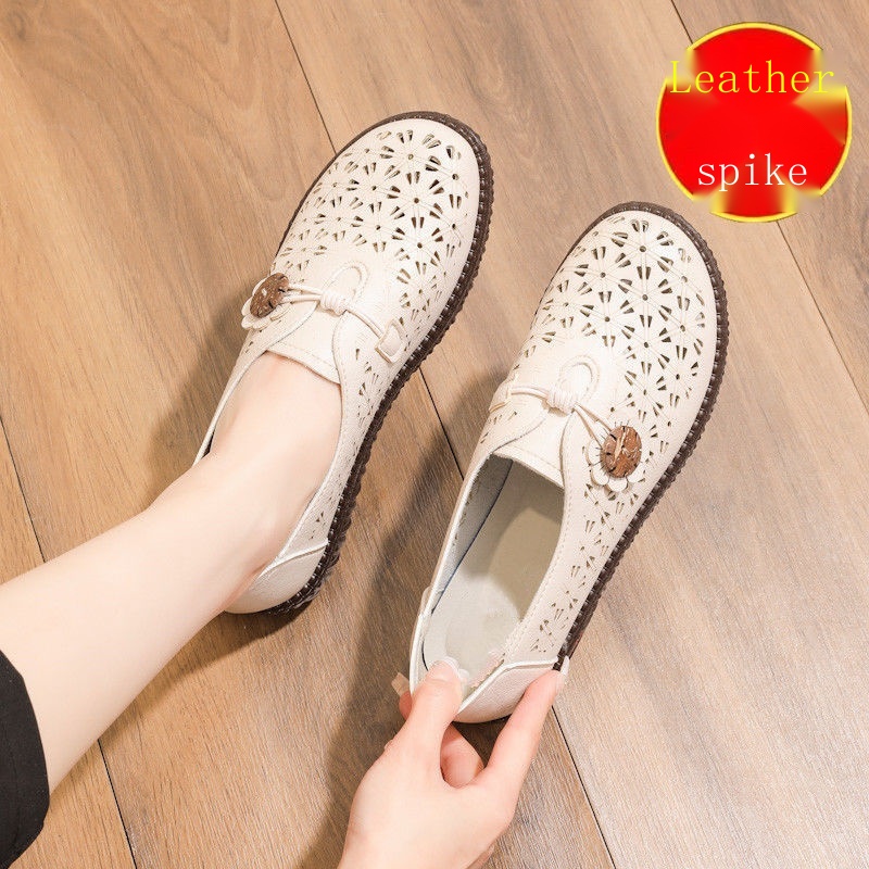 Xăng đan Da Đế Mềm Chống Trượt Thoải Mái Dành Cho Phụ Nữ Trung Niên