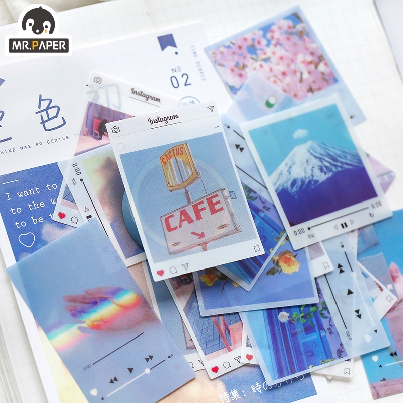 Bộ 40 miếng dán Mr.Paper in ảnh chụp 4 kích thước tùy chọn phong cách cổ điển trang trí album/sổ tay