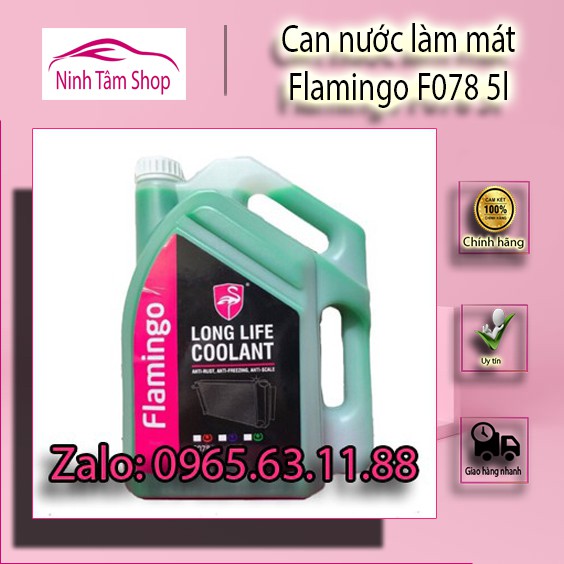 Nước làm mát động cơ ô tô Flamingo can xanh 5 lít F078