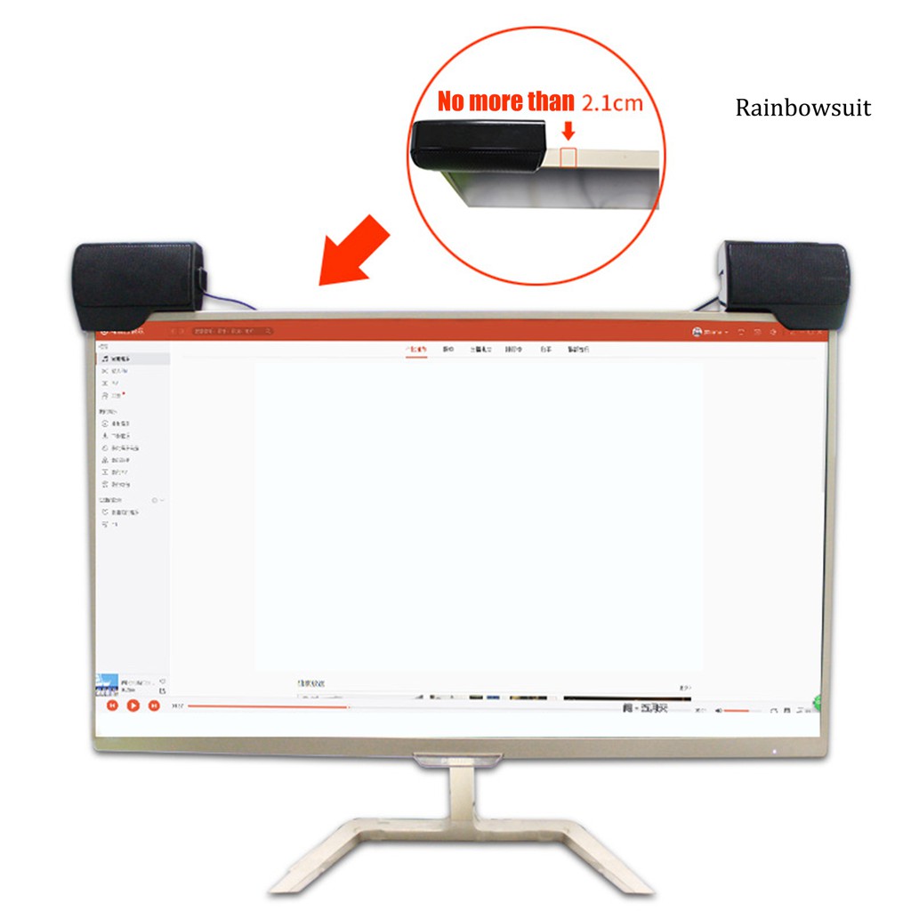 Loa âm thanh nổi có kẹp tiện dụng dành cho laptop notebook máy vi tính