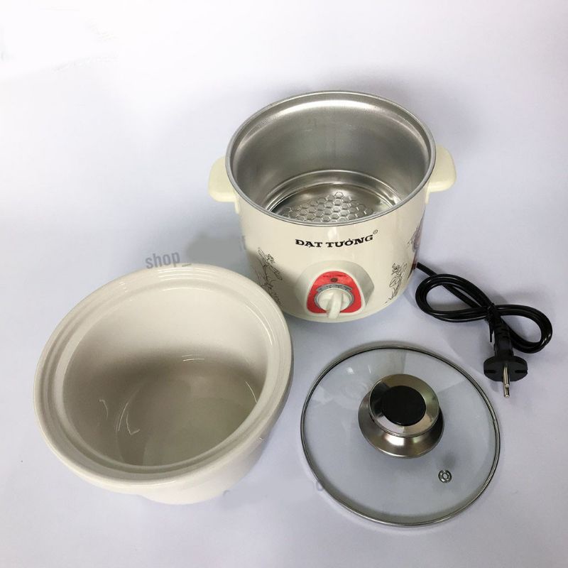 {săn sale}Nồi Hầm Cháo Chậm, Kho Cá,  Kho Thịt Dụng Tích 1,5 Lít, 2,5Lít