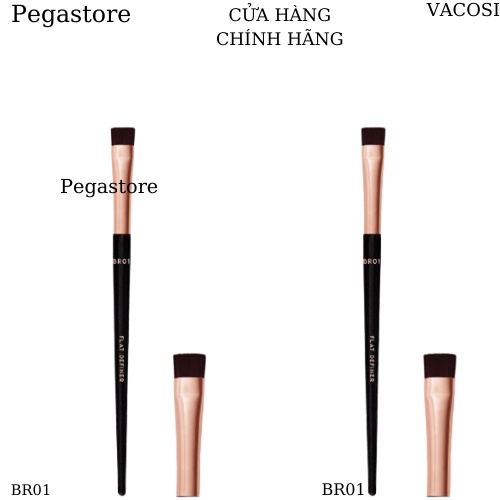 Cọ trang điểm định hình mày đầu bằng BR01 - Cọ Tán Mày Đầu Dẹp Vacosi BR01