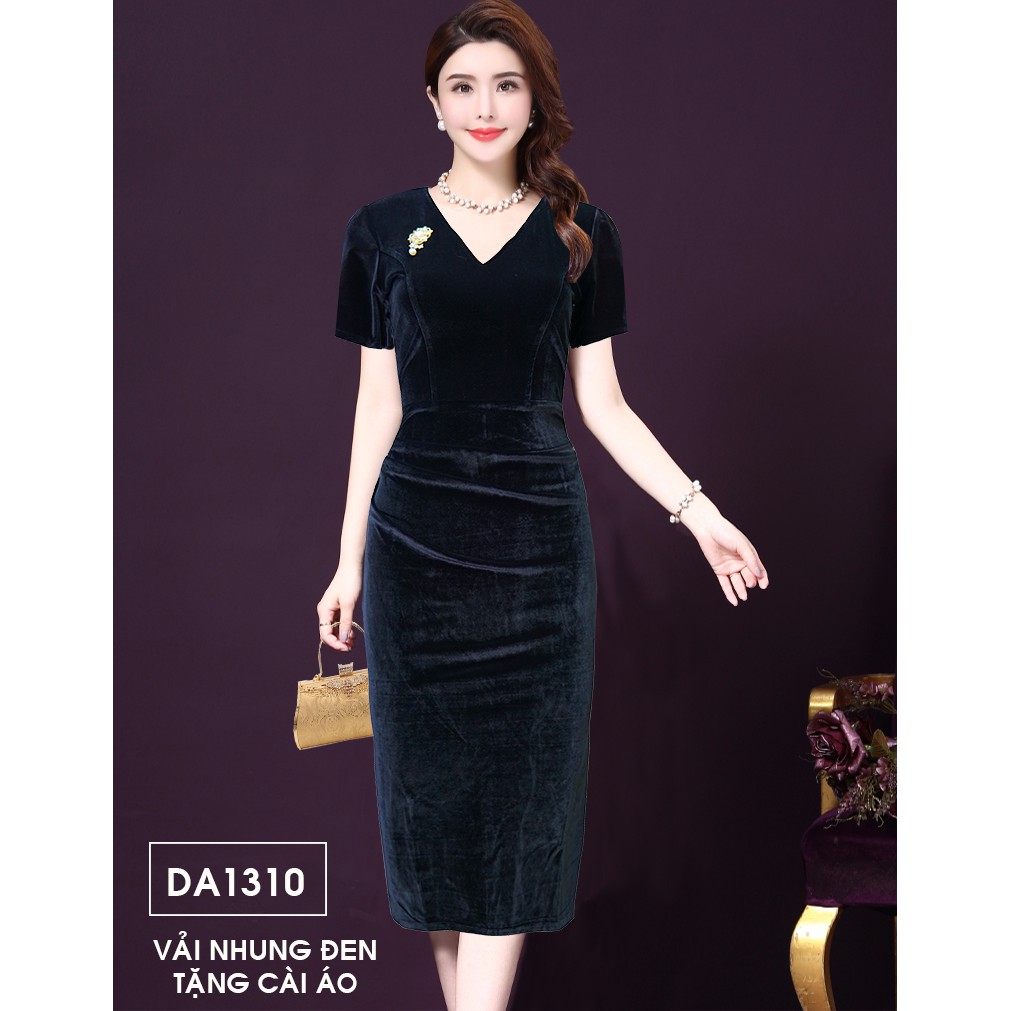 Đầm body nhung đen sang trọng quý phái DA1310 | BigBuy360 - bigbuy360.vn