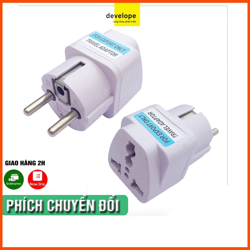Phích cắm - Ổ cắm điện chuyển 2 chấu sang 3 chấu từ 0~250V tiện dụng
