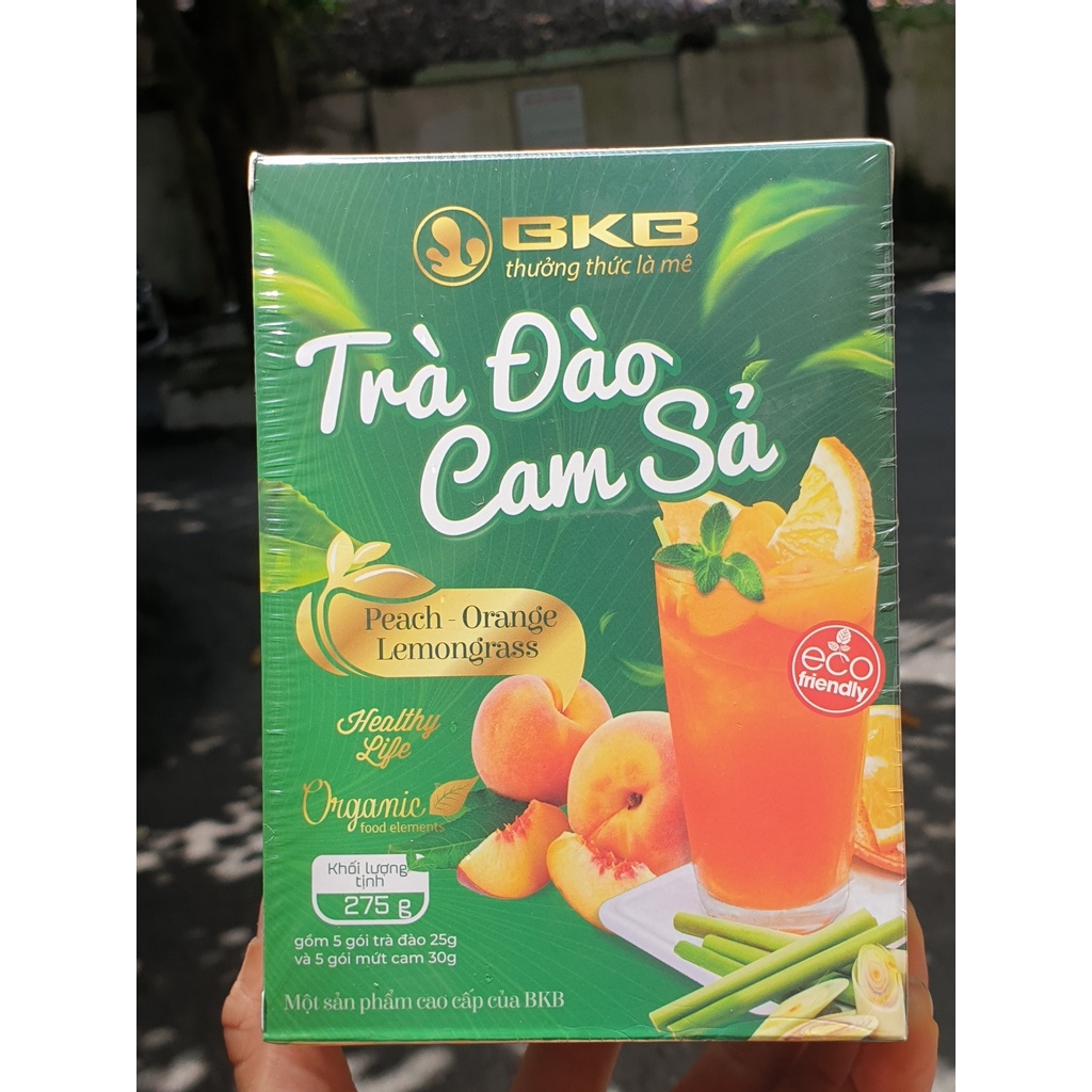 Trà Đào Cam Sả Organic BKB UỐNG LIỀN Hộp 275g- Bách hóa nguyên liệu