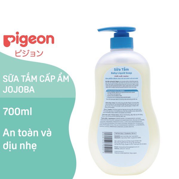 Sữa Tắm Dịu Nhẹ Jojoba Pigeon 700Ml (Mẫu Mới) Date 2024