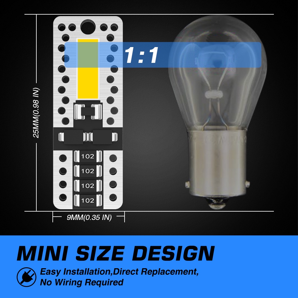 Bộ 2 đèn LED Novsight T10 7020 6000K siêu sáng chuyên dụng cao cấp cho xe hơi