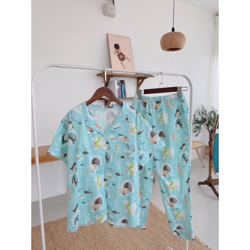 PIJAMA BỘ TAY CỘC QUÀN DÀI CHẤT XỊN GIÁ RẺ NHẤT SHOPEE