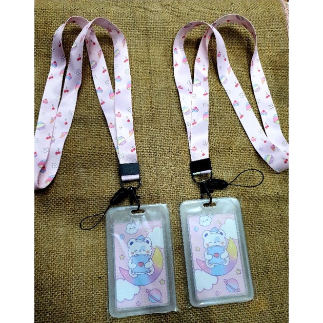 Dây đeo thẻ, điện thoại bằng lụa kèm hộp nhựa đựng thẻ chống nước