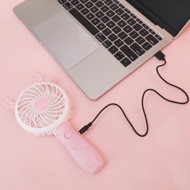 [Free ship 50k] Quạt Mini Fan Chân Gập Cute Có Đèn