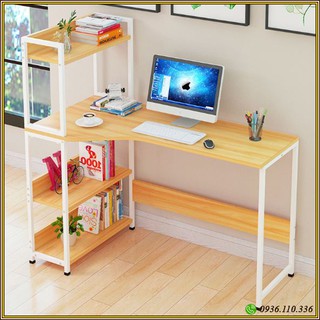 Bàn làm việc-Bàn liền kệ vát cạnh cao cấp RE0134