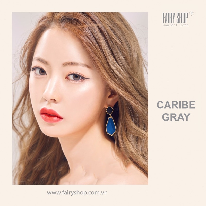 Kính áp tròng Caribe Gray 14.0mm - FAIRY SHOP CONTACT LENS - độ 0 đến 8 silicone hydrogel Lens cho mắt thở